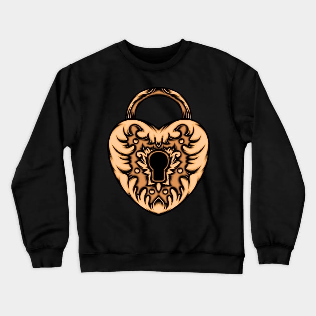 Beautiful heart lock Crewneck Sweatshirt by WODEXZ